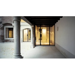 Steel entrance arched door