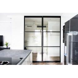 Black pivot double  door...
