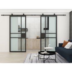 Steel sliding door with...