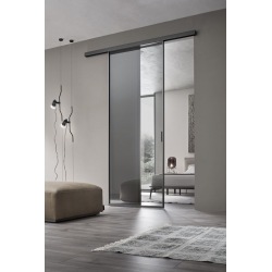 Grey sliding door with...
