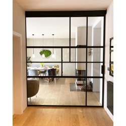Steel sliding door with...