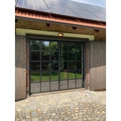Steel glass exterior doors...