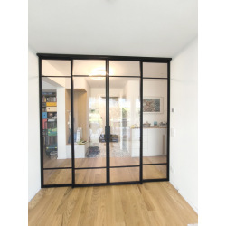 Industrial double sliding door