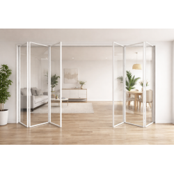 White folding door made of...